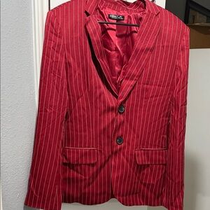 SHEIN Red Pinstripe Jacket